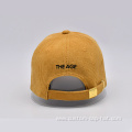 6 Panel Corduroy Baseball Cap with Embroidery